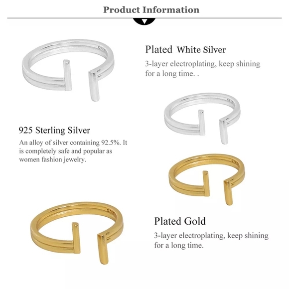 NEW Bar Ring | 18k Gold Plated - Picture 5 of 9